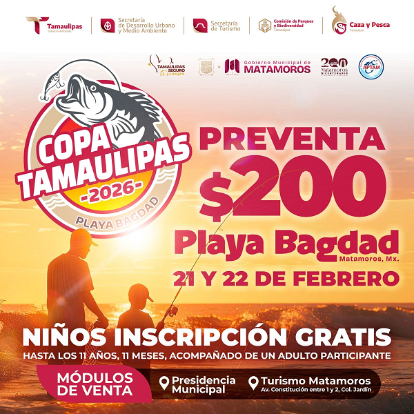 Matamoros se prepara para la Copa Tamaulipas 2026 en Playa Bagdad: Beto Granados