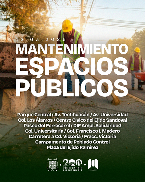 Limpieza y mantenimiento a diversos espacios públicos