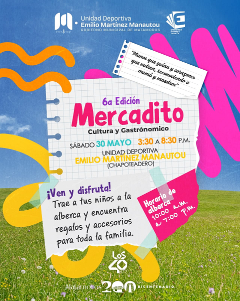 Mercadito Cultural y Gastronómico este sábado