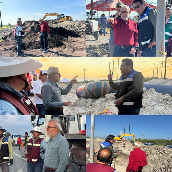 Trabajan para restablecer el suministro de agua potable en Ciudad Victoria