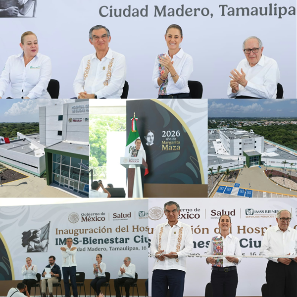 Inaugura Claudia Sheinbaum Hospital General de Ciudad Madero; brindará atención médica para 538 mil personas