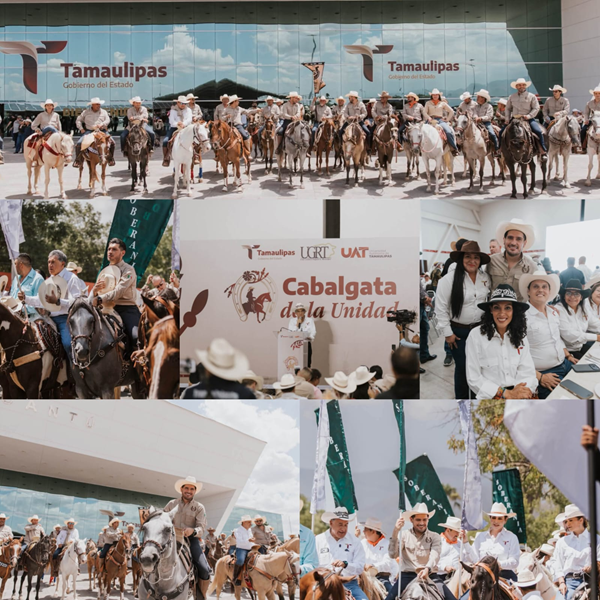 Beto Granados acompaña al gobernador Américo Villarreal en la Cabalgata de la Unidad por la soberanía y la transformación de México